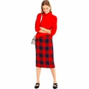 Stunning J.Crew Plaid Wool Pencil Skirt Sz 2